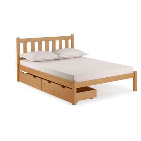Alaterre Furniture Poppy Full Wood Platform Bed with Storage Drawers, Cinnamon AJPP20CIS